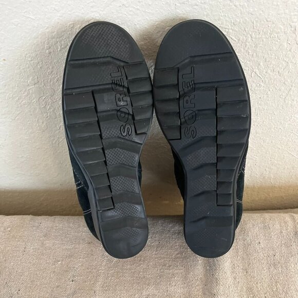 Sorel Leather Evie Black Leather Waterproof Outdoor Side-zip Boots Sz 8.5 - Picture 8 of 10